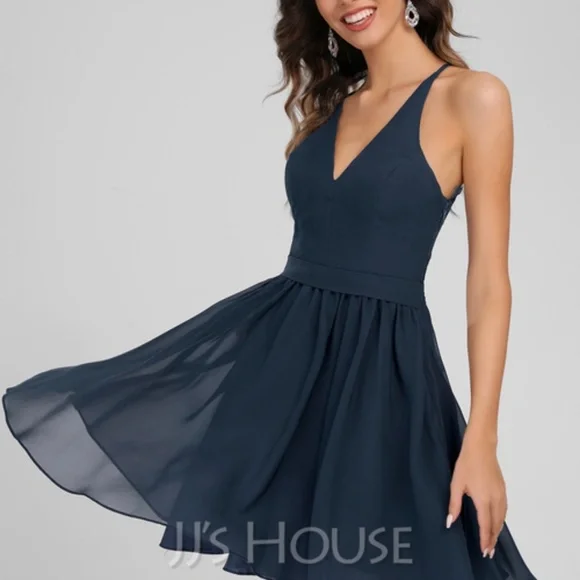 sachin and babi light blue dress Sparkle Sky Blue Beaded Homecoming Dresses, MH527 main image 0